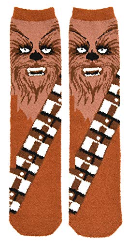 STAR WARS Men's Chewbacca Full Character Cosplay Soft Fuzzy Crew Socks