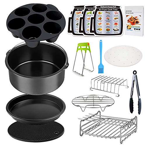 Air Fryer Accessories Set 12pcs Compatible for 4, 4.2, 5, 5.5, 5.8 QT Gowise Cosori Phillips Ninja Cozyna Air Fryer