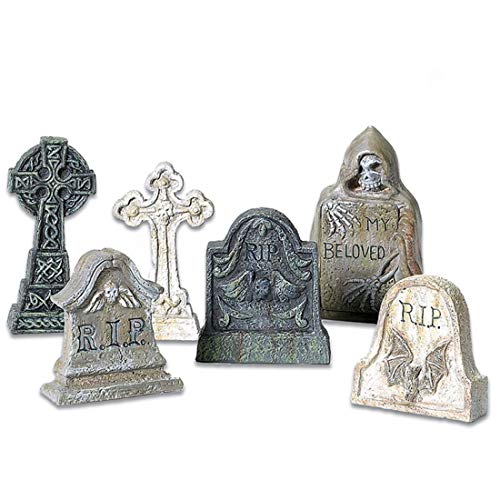 Department 56 Halloween Accessories for Village Collections Tombstones Figurine Set, Multiple Sizes, Multicolor