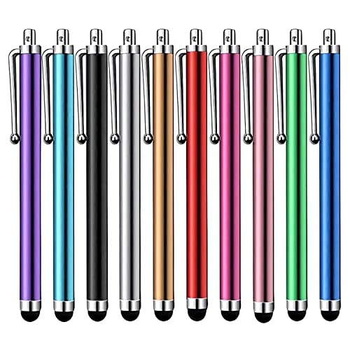 Stylus Pen [10 Pack] Universal Capacitive Touch Screen Pens for Tablets, iPad Mini, iPad Pro, iPad Air, Smartphones, Samsung Galaxy - Multiple Colors