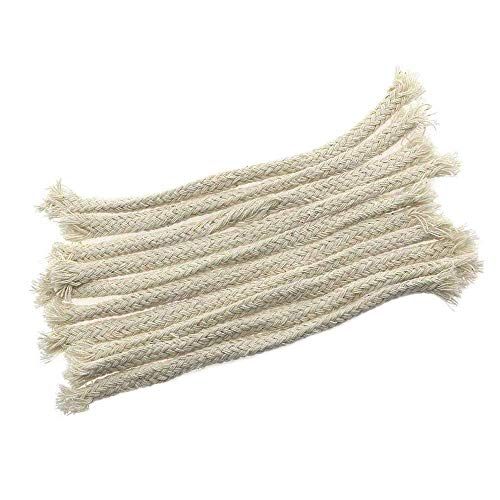 Sovolee 1/4' Round Cotton Kerosene Oil Lamp Wicks Burner, Braided Cotton Replacement Wick for Rock Candle Kerosene Alcohol Oil Lamp and Candle Lamp Burner Lantern Wick (10 Pcs, Not Included lamp)