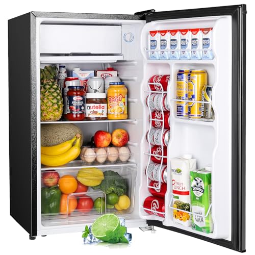 Upstreman BR321 BR231-Black Full-Size-refrigerators, Glossy Black
