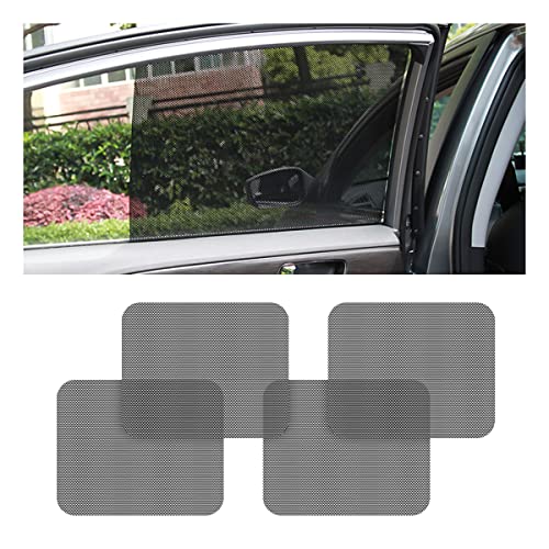 Car Side Window Sunshade, 4 PCS Static Cling Films Stickers Sun Shade UV Rays Privacy Protector, Reuseable Washable Sun Shade for Most Cars, Vhicles, SUV