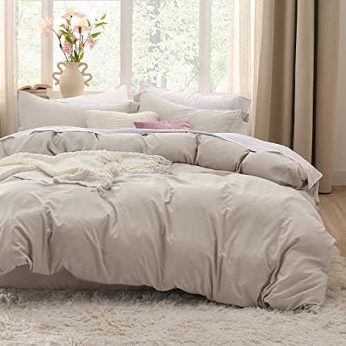 Bedsure Duvet Cover King Size - Soft Prewashed King Duvet Cover Set, 3 Pieces, 1 Duvet Cover 104x90 Inches with Zipper Closure and 2 Pillow Shams, Linen, Comforter Not Included