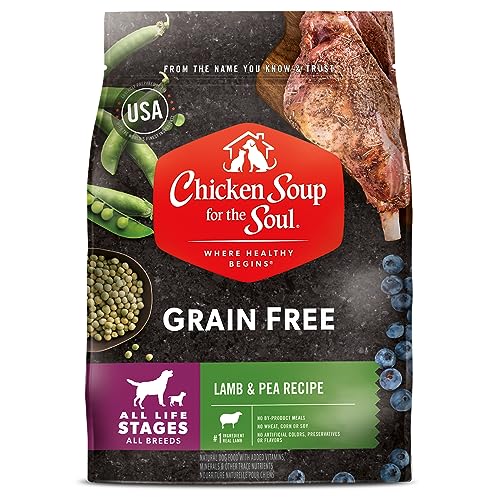 Chicken Soup for the Soul Pet Food Grain Free Lamb & Pea - Dry Dog Food 4LB - Soy, Corn & Wheat Free, No Artificial Flavors or Preservatives