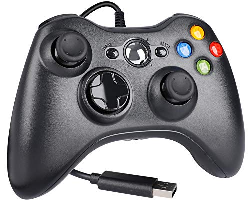 Y-Team Wired Controller for Xbox 360, Wired Game Controller Gamepad Joystick USB for Xbox 360/Xbox 360 Slim/PC/Windows 7 8 10 11 with Dual Vibration (Black)