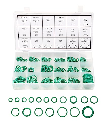 ESEWALAS 270 Pieces Seal Gasket Washer,O Ring Assortment Set Kit,Car Air Conditioning AC O Ring Kit,Sealing ORings Gasket Assortment Set,Rubber Washer Orings for A/C Professional Plumbing Automotive