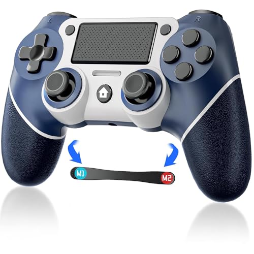 Wireless Controller for P4,P4 Controller Compatible with Playstation 4/Slim/Pro/PC,P4 Gaming Controllers with Dual Vibration /Programmable Back Button/ Audio Jack/Turbo Function/Type c Port【Upgraded】