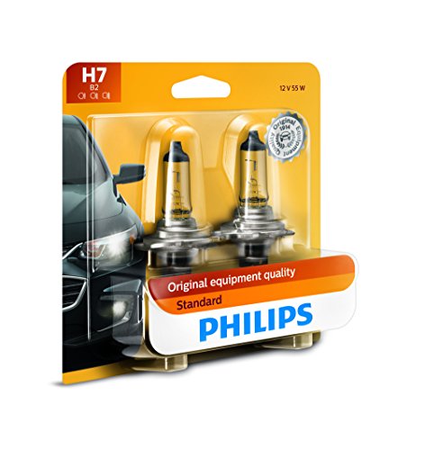 Philips Automotive Lighting H7 Standard Halogen Replacement Headlight Bulb, 2 Pack, white