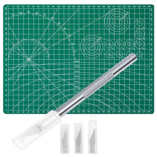 Anezus Craft Knife Precision Cutter and Self Healing Cutting Craft Mat Hobby Knife Set with 30 PCS Knife for Art Hobby Craft Scrapbooking Stencil