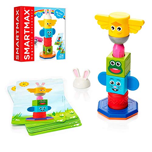 SmartMax My First Totem STEM Magnetic Discovery Building Game with Tactile and Rattling Parts for Ages 1-5