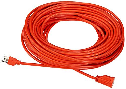 Amazon Basics 100-Foot 3-Prong Vinyl Indoor/Outdoor Extension Cord - 10 Amps, 1250 Watts, 125 VAC - Orange