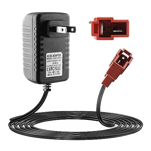 12 Volt Battery Charger for Ride On Toys, 14.4V 1000MA Battery Charger for Kids Electric Car Riding Toy Battery Power Adapter Red Square Plug