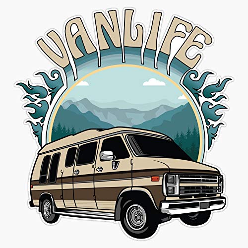 Van Life Retro Conversion Van Design Sticker Vinyl Decal Bumper Sticker 5'