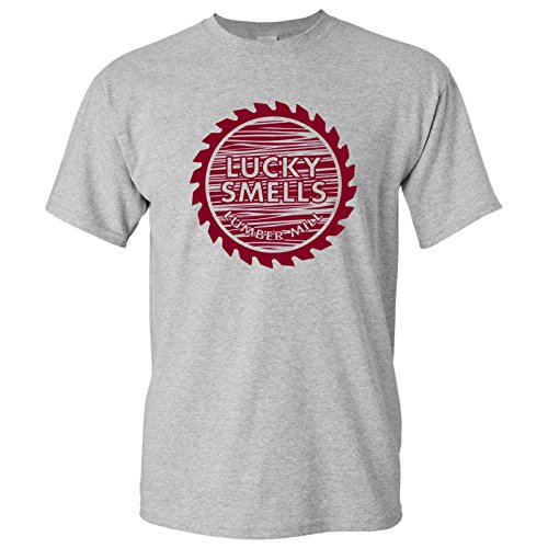 UGP Campus Apparel Lucky Smells - Lumber Saw Mill Miserable T Shirt - Medium - Sport Grey