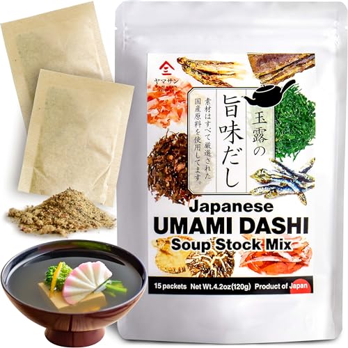 Dashi Stock (dashi broth, dashi packet), Umami dashi Soup Stock, Use 7carefully selected ingredients, made in Japan, 8g×15pacs【YAMASAN】