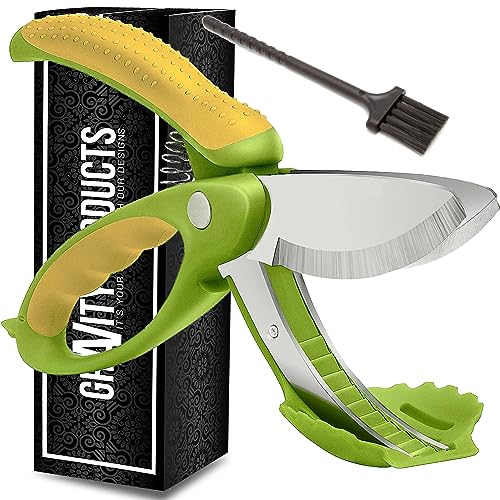 Salad Scissor Chopper, Stainless Steel Vegetable Slicer and Fruit Cutter, Salad Chopper, Heavy Duty Kitchen Salad Scissors, Multifunction Double Blade Salad Cutting Tool ner Large or Snap Cutter