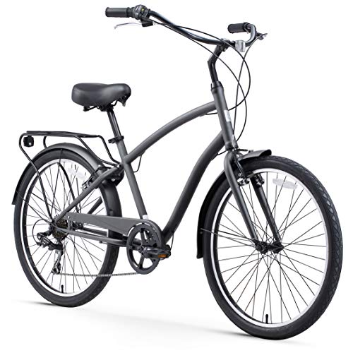 sixthreezero EVRYjourney Men's Beach Cruiser Bike, Steel Sport Hybrid Bicycle, 26 Inch Wheels, Multiple Speed Options and Color Options
