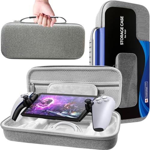 Carrying Case for Playstation Portal Remote Player, Hard PS Portal Case with Spare Parts Storage, EVA Shockproof Protective Handheld Travel Bag for Playstation 5 Portal, PS Portal Accessories (Gray)