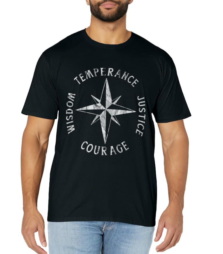 4 Stoic Virtues TEMPERANCE JUSTICE COURAGE WISDOM Stoicism T-Shirt