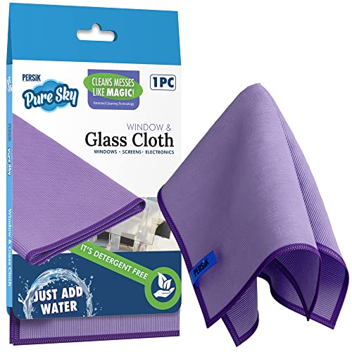 Pure-Sky Cleaning Cloth - JUST ADD Water No Detergents Needed – Streak Free Magic Ultra Microfiber Polishing Towel - for Windows, Glass, Mirror and Screen - Leaves no Wiping Marks