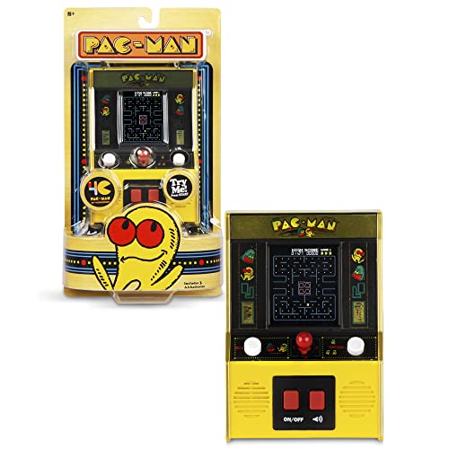 Basic Fun Arcade Classics - Pac-Man Color LCD Retro Mini Arcade Game, 2 Players, Yellow