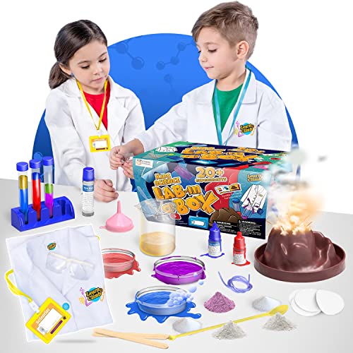 Science Kit for Kids Ages 3, 4, 5, 6, 7 - Over 20 Science Experiments - Lab Coat Included