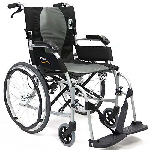 Karman Healthcare 19.8 lbs Ergonomic Ultra Lightweight Wheelchair, Pearl Silver, 18x17 ', 1 Count