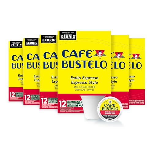 Café Bustelo Espresso Style Dark Roast Coffee, 72 Count Keurig K-Cup Pods
