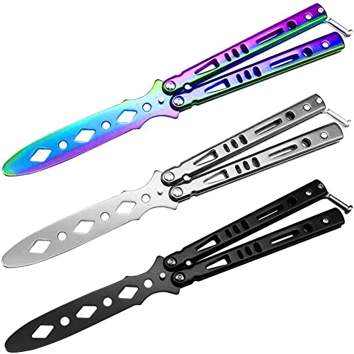 Vudwson Practice Tool with Cool Color Design, Full Stainless Steel, Set of 3 Color (black&silver&colorful)