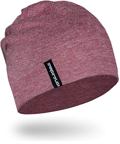 EMPIRELION 9' Multifunctional Lightweight Beanies Hats, Running Skull Cap Helmet Liner Sleep Caps for Men Women (Ruby Wine Mel., 1)