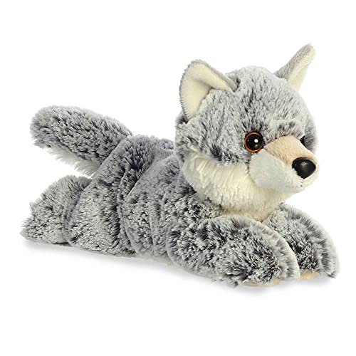Aurora Adorable Mini Flopsie Winter Wolf Stuffed Animal - Playful Ease - Timeless Companions - Gray 8 Inches