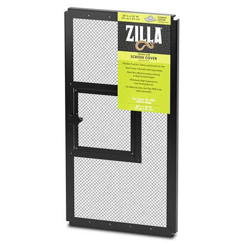 Zilla Pet Reptile Terrarium Fresh Air Screen Cover with Hinged Door 20' x 10'