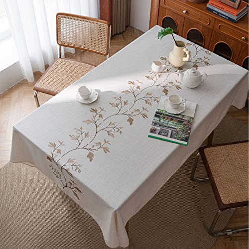 IVAPUPU Rectangle Tablecloth 52x70 inch Table Cloth Linen Wrinkle Free Tablecloths Kitchen Dining Table Cover Tables Farmhouse Holiday Camping