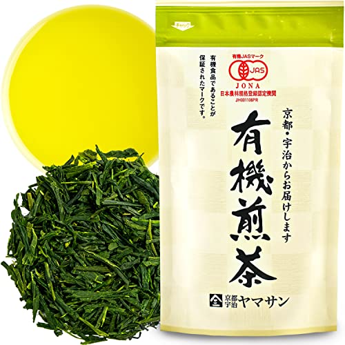 Green Tea leaves Sencha, JAS Certified Organic, Japanese Tea, Uji-Kyoto, 80g Bag 【YAMASAN】
