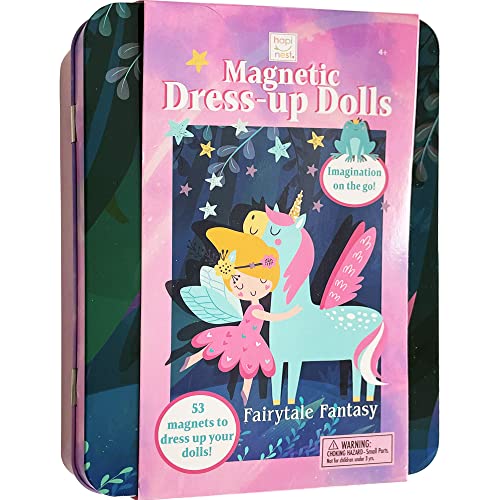 Hapinest Magnetic Dress Up Dolls Pretend and Play Travel Playset Toy for Girls Ages 4 Years and Up, Fairytale Fantasy