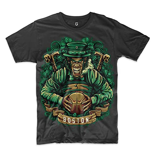 Game Garment Basketball Team Fan Sports Short Sleeve Crewneck Graphic Tees Mens T Shirts - Boston XL Blk