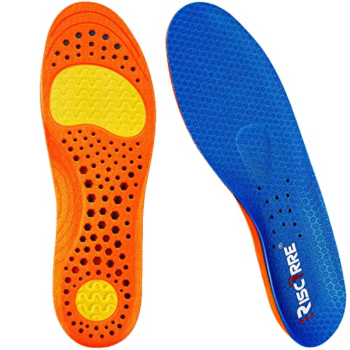 Risctrre Insoles for Men and Women- Support Shock Absorption Cushioning Sports Comfort Inserts, Breathable Shoe Inner Soles for Running Walking,Hiking,Working
