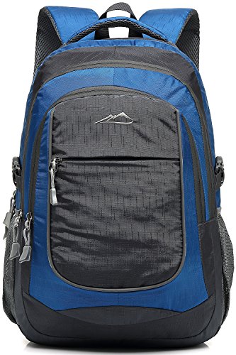 ProEtrade Backpack Bookbag for College Sturdy Travel Business Hiking Fit Laptop Up to 15.6 Inch Multi Compartment Gifts for Men Women Night Light Reflective (Blue)