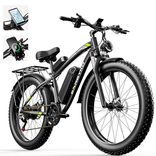 EXRBYKO E Bikes for Adults Electric, 750W Peak 1000W 34MPH Fat Tire Electric Bike for Adults, 48V 17.5AH 840WH Battery, 70 Miles Ebike with 21-Speed Gear ON/Off Road Electric Bicycle UL Certified