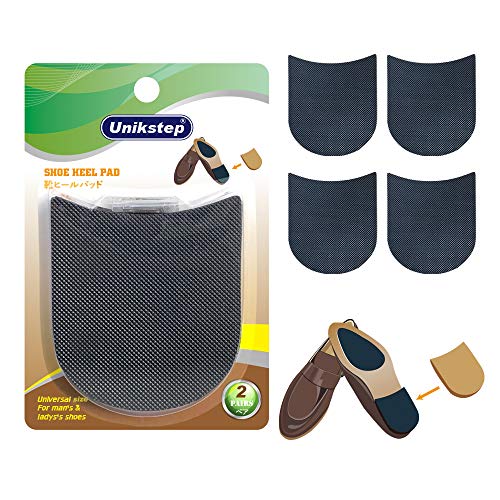 Unikstep 2 Pairs Shoe Heel Pads, Shoe Repair Rubber Heels, 3.5mm Thickness Anti Slip Cushion and Protector, Replacement Kit with Nails Sandpapers Self Adhesive Stickers