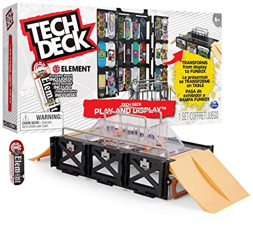 TECH DECK, Play and Display Transforming Ramp Set and Carrying Case with Exclusive Fingerboard, Kids Toy for Ages 6 and up