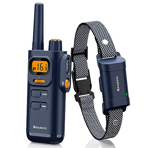 Bousnic Dog Shock Collar with Remote - [New Edition] 4000FT Dog Training Collar for Large Medium Small Dogs (8-120lbs) Rechargeable E Collar with Beep, Vibration, Safe Shock