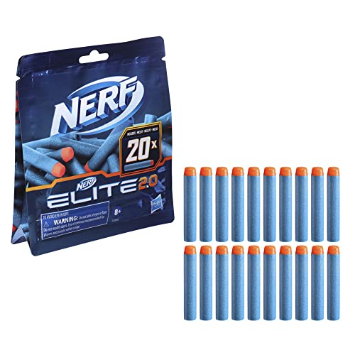 NERF Elite 2.0 20-Dart Refill Pack - 20 Official Nerf Elite 2.0 Foam Darts - Compatible with All Nerf Blasters That Use Elite Darts