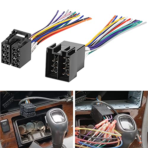 yourour 16 Pin ISO Radio Wire Harness Adapter for Peterbilt Freightliner Semi Truck International Volvo Sterling Mack Kenworth Stereo Connector to JVC Pioneer Kenwood Sony Android(Male & Female)