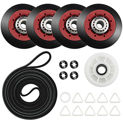 Upgrade 4392067 Dryer Repair Maintenance Kit -Perfect for Whirlpool Cabrio Duet Maytag Bravos XL Kenmore Elite Dryer Parts,with WPW10314173 Drum Roller&661570V Belt&Idler Pulley