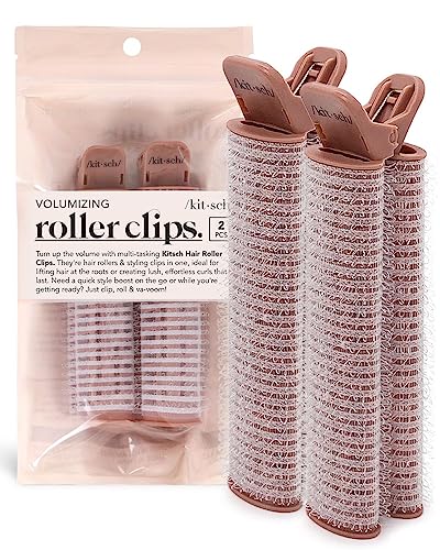 Kitsch Instant Volumizing Hair Clips for Women - Hair Roller Clips with Roller | Clip for Hair Volume & Curl | Easy to Use Volume Hair Clips for Root Lift of All Hair Type | Curl Clips, 2 Pcs
