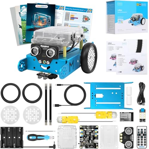 Makeblock mBot Robot Kit with Scratch Coding Box, STEM Projects for Kids Learn to Code with Scratch Arduino, Programmable Robot with 4 Programming Learning Projects, Gifts for Boys Girls Aged 8-12