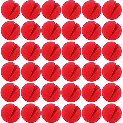 TIHOOD 35PCS 2'x2' Red Circus Clown Nose Bulk for Party Halloween Costume Supplies Christamas