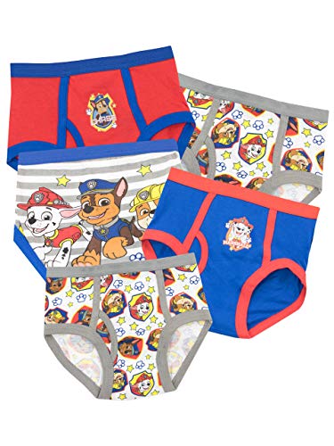 Paw Patrol Boys' Chase Marshall and Rubble Underwear Pack of 5 Size 5 Multicolored